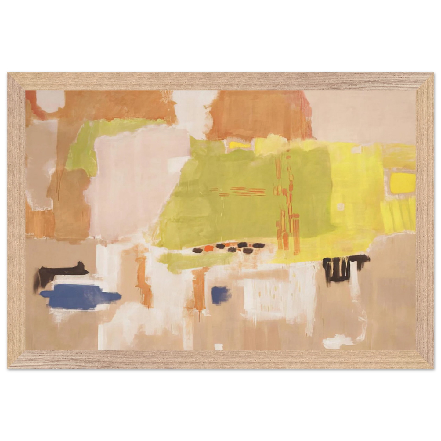 Mark Rothko - No.1 Untitled - 1948 Wall Art - 60x80 cm / 24x32 inches - Premium Wooden Framed Poster With Fine Art Paper - Black frame