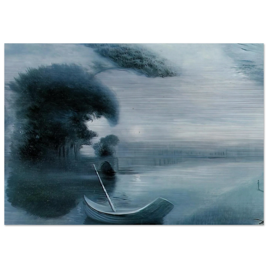 METAMORPHOSIS OF HITLER S FACE INTO A MOONLIT LANDSCAPE WITH ACCOMPANIMENT - Salvador Dali Brushed Aluminum Print - 70x100 cm / 28x40 inches | Salvador Dali Aluminum Print | Salvador Dali Prints