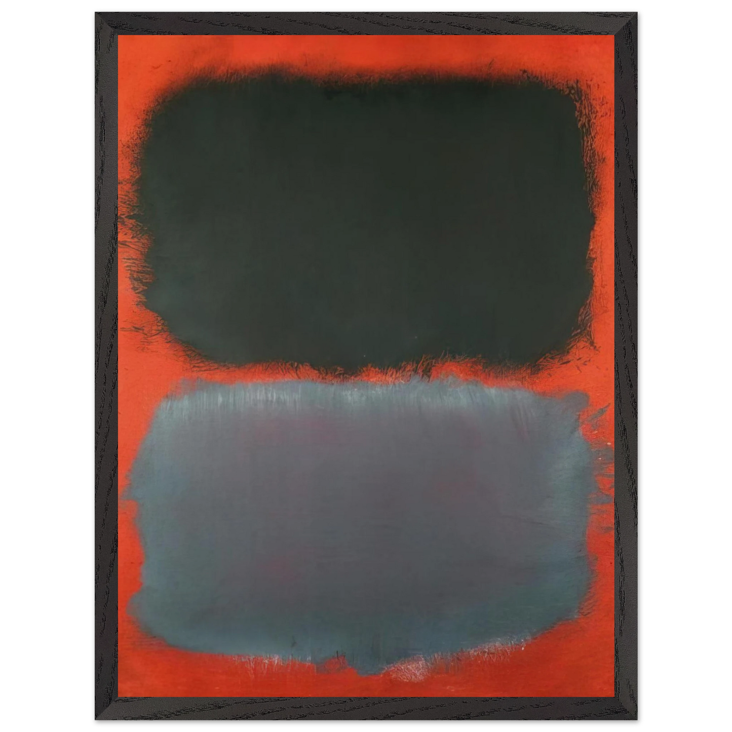 Mark Rothko - Untitled Gray, Gray on Red - 1968 Wall Art - 60x80 cm / 24x32 inches - Premium Wooden Framed Poster With Fine Art Paper - Black frame