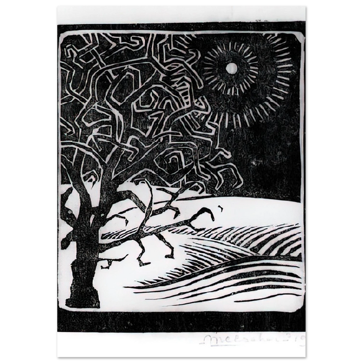 MC Escher - THE BORGER OAK Wall Art - 30x40 cm / 12x16 inches - Fine Art Poster-canvas - -