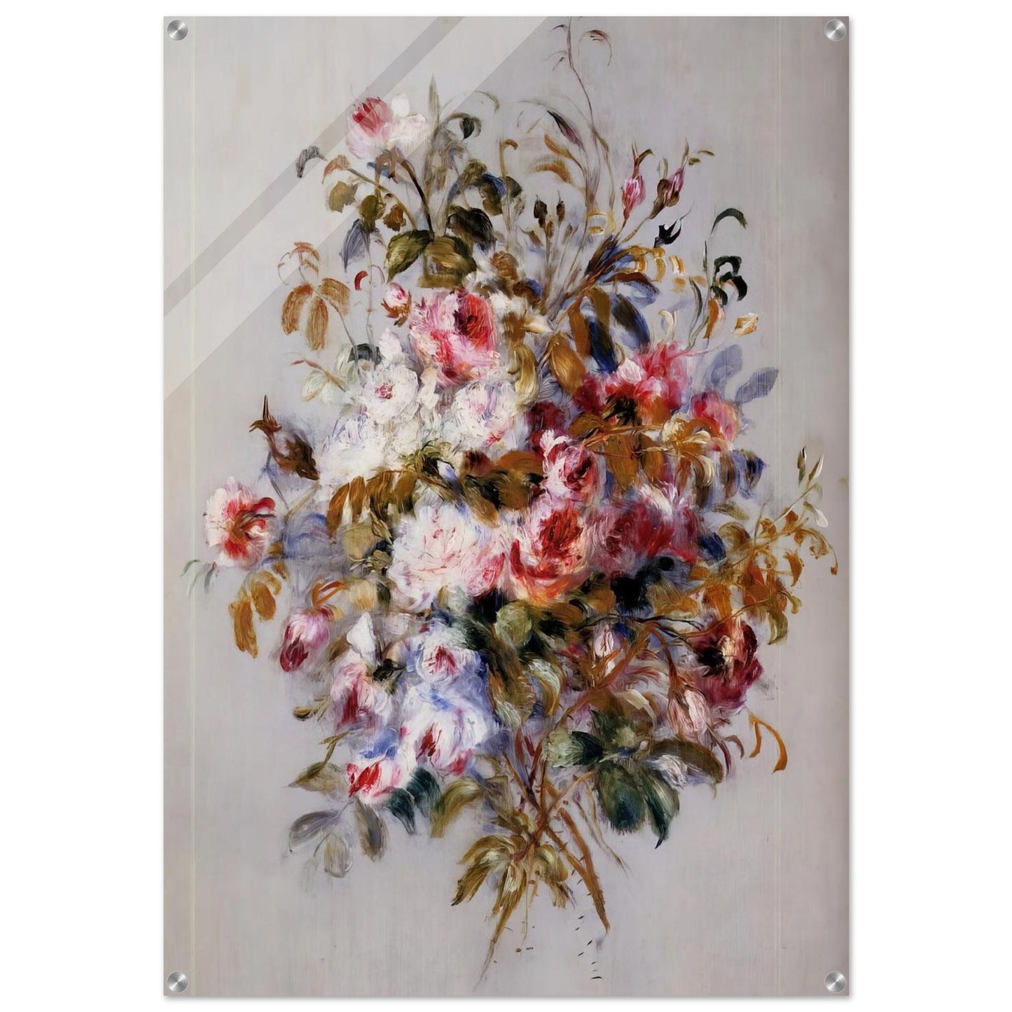 A Bouquet of Roses - Pierre-Auguste Renoir Acrylic Print - 70x100 cm / 28x40″ inches | Pierre-Auguste Renoir Wall Art | Pierre-Auguste Renoir Prints