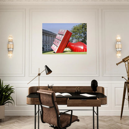 FREE STAMP AT CLEVELAND CITY HALL COLLABORATION WITH VAN BRUGGEN - Claes Oldenburg Brushed Aluminum Print - 70x100 cm / 28x40 inches | Claes Oldenburg Aluminum Print | Claes Oldenburg Prints