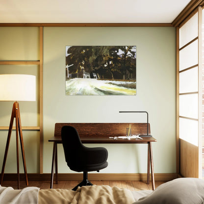 Railroad Crossing - Edward Hopper Brushed Aluminum Print - 70x100 cm / 28x40 inches | Edward Hopper Aluminum Print | Edward Hopper Prints