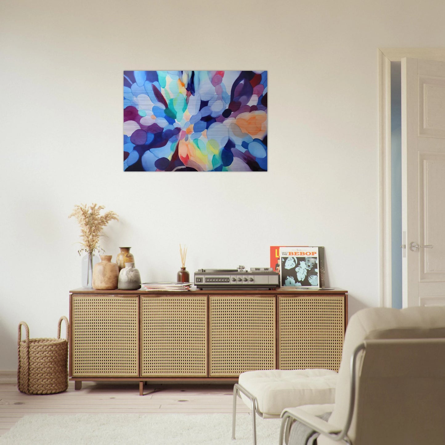 Through Sleep to Orange - Alice Baber Brushed Aluminum Print - 70x100 cm / 28x40 inches | Alice Baber Aluminum Print | Alice Baber Prints