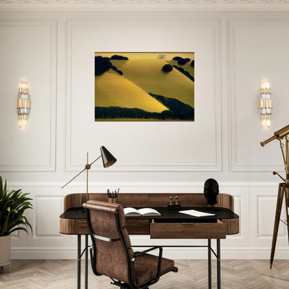 Golden Hills - Eyvind Earle Brushed Aluminum Print - 70x100 cm / 28x40 inches | Eyvind Earle Aluminum Print | Eyvind Earle Prints