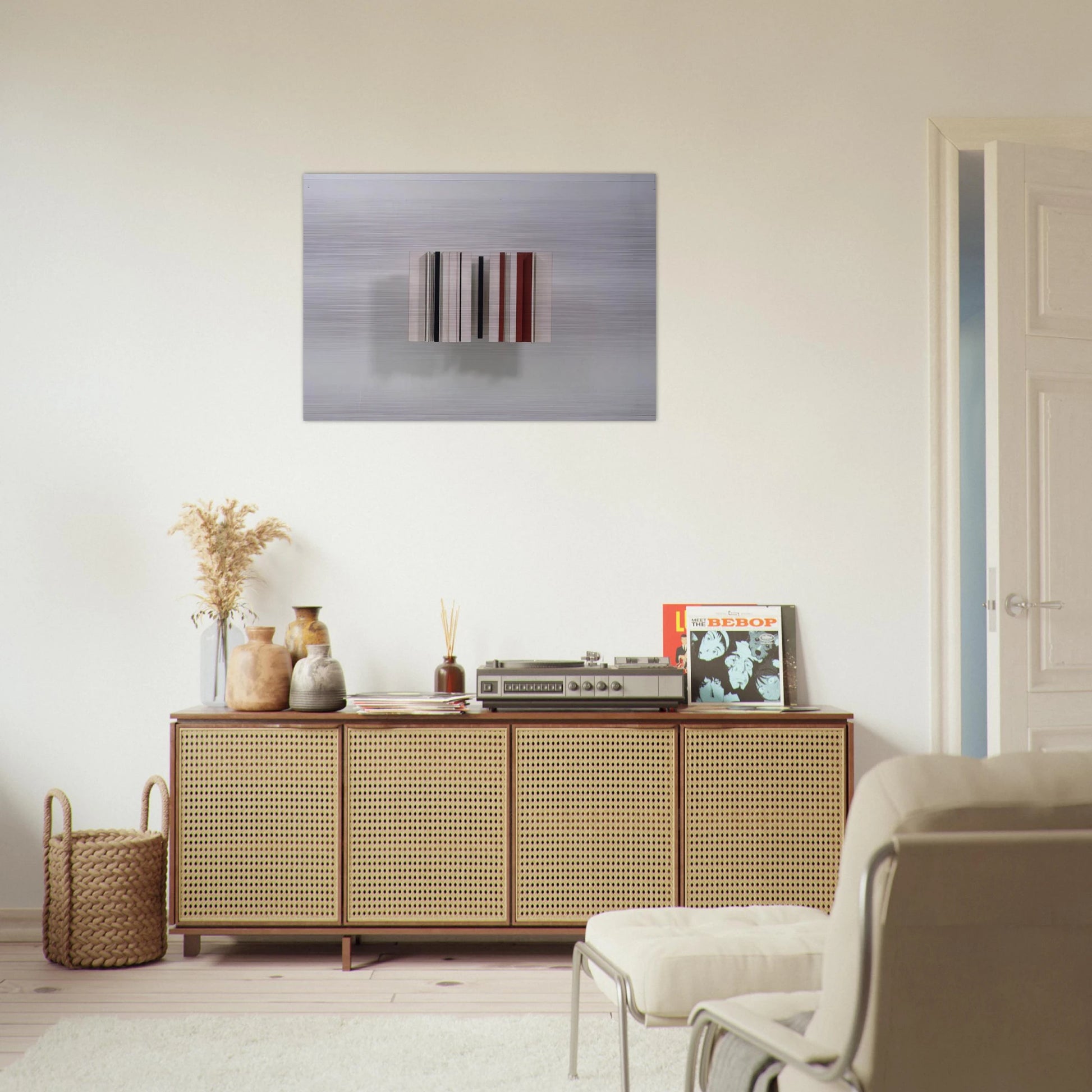 RELIEF CONSTRUCTION IN WHITE BLACK AND MAROON 1963 - Victor Pasmore Brushed Aluminum Print - 70x100 cm / 28x40 inches | Victor Pasmore Aluminum Print | Victor Pasmore Prints
