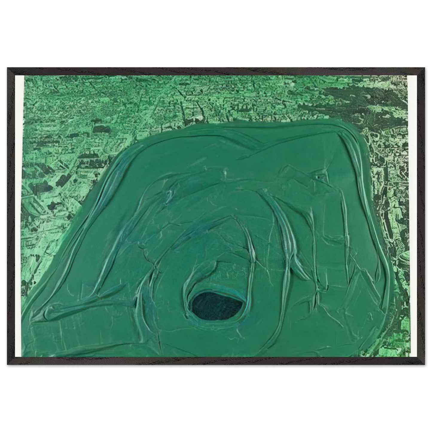 Postcard Hyde Park - 1969 - Dieter Roth 70x100 cm / 28x40 inches Framed Art Print – Black Wooden Frame