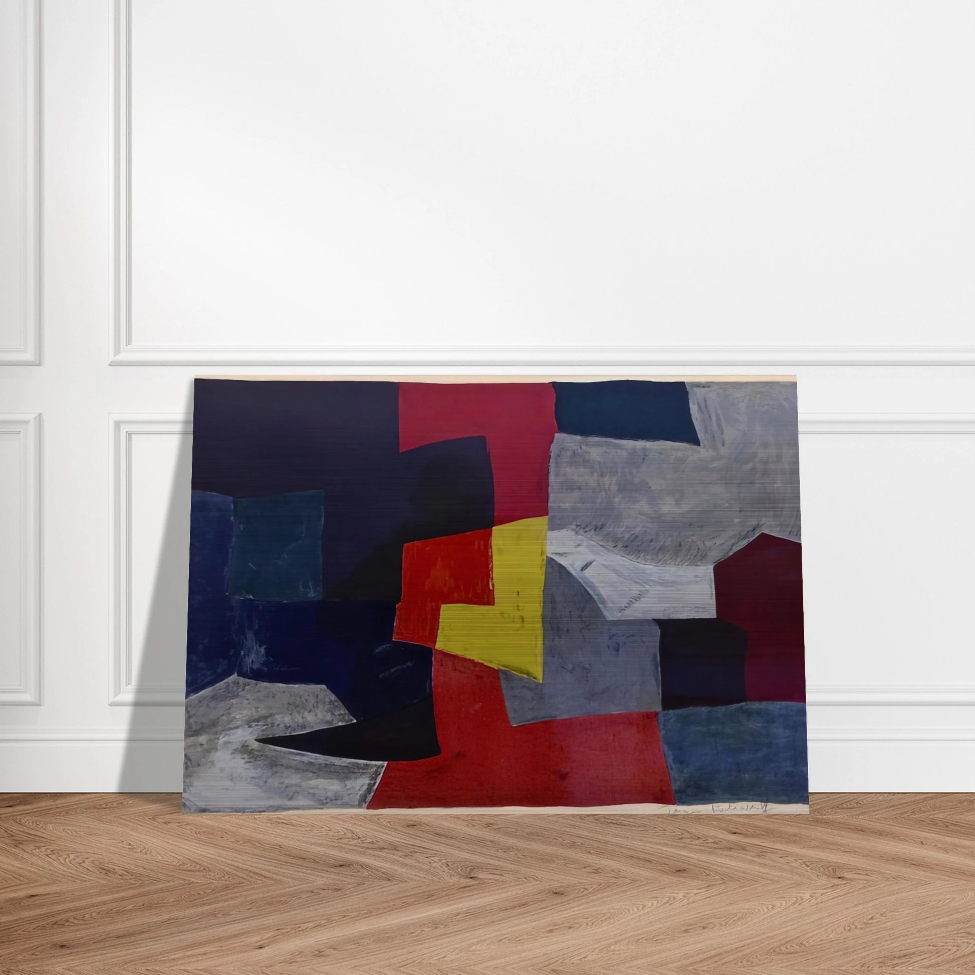 Composition grise, rouge et jaune - 1960 - Serge Poliakoff Brushed Aluminum Print - 70x100 cm / 28x40 inches | Serge Poliakoff Aluminum Print | Serge Poliakoff Prints