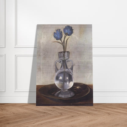 THE VASE OF CORNFLOWERS - Salvador Dali Brushed Aluminum Print - 70x100 cm / 28x40 inches | Salvador Dali Aluminum Print | Salvador Dali Prints