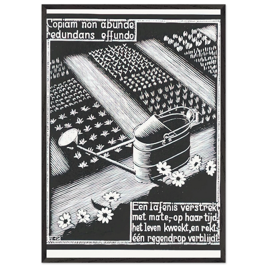 WATERINGCAN - MC Escher 70x100 cm / 28x40 inches Framed Art Print – Black Wooden Frame | Maurits Cornelis Escher Prints