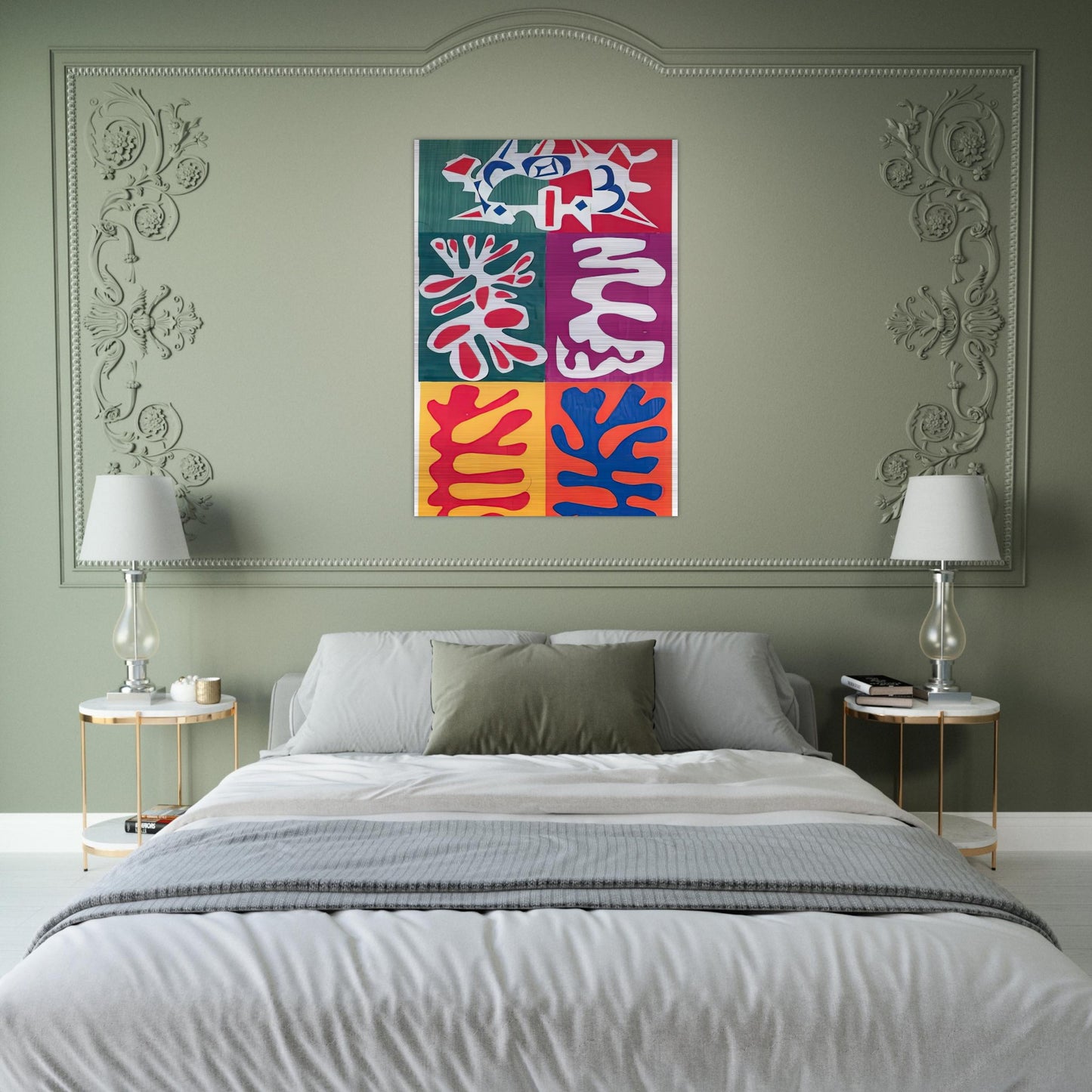 PANEL WITH MASK 1947 - Henri Matisse Brushed Aluminum Print - 70x100 cm / 28x40 inches | Henri Matisse Aluminum Print | Henri Matisse Prints