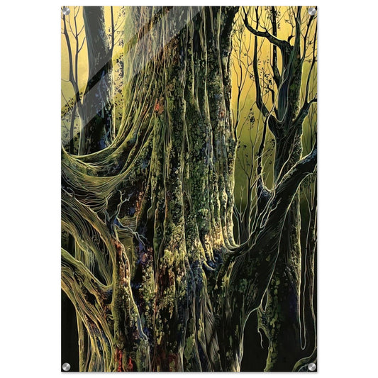 Ancient Tree - Eyvind Earle Acrylic Print - 70x100 cm / 28x40″ inches
