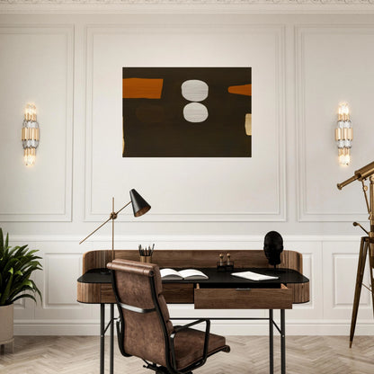 Dark Brown, Orange and White - 1963 - William Scott Brushed Aluminum Print - 70x100 cm / 28x40 inches | William Scott Aluminum Print | William Scott Prints