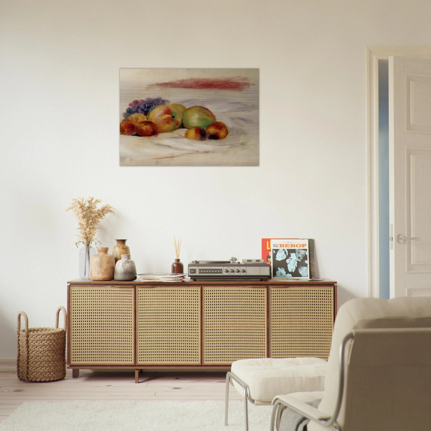 Apples and Grapes - Pierre-Auguste Renoir Brushed Aluminum Print - 70x100 cm / 28x40 inches | Pierre-Auguste Renoir Aluminum Print | Pierre-Auguste Renoir Prints