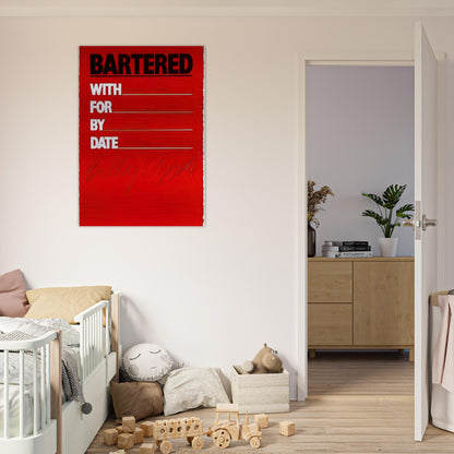 Bartered - 1986 - Billy Apple Brushed Aluminum Print - 70x100 cm / 28x40 inches | Billy Apple Aluminum Print | Billy Apple Prints