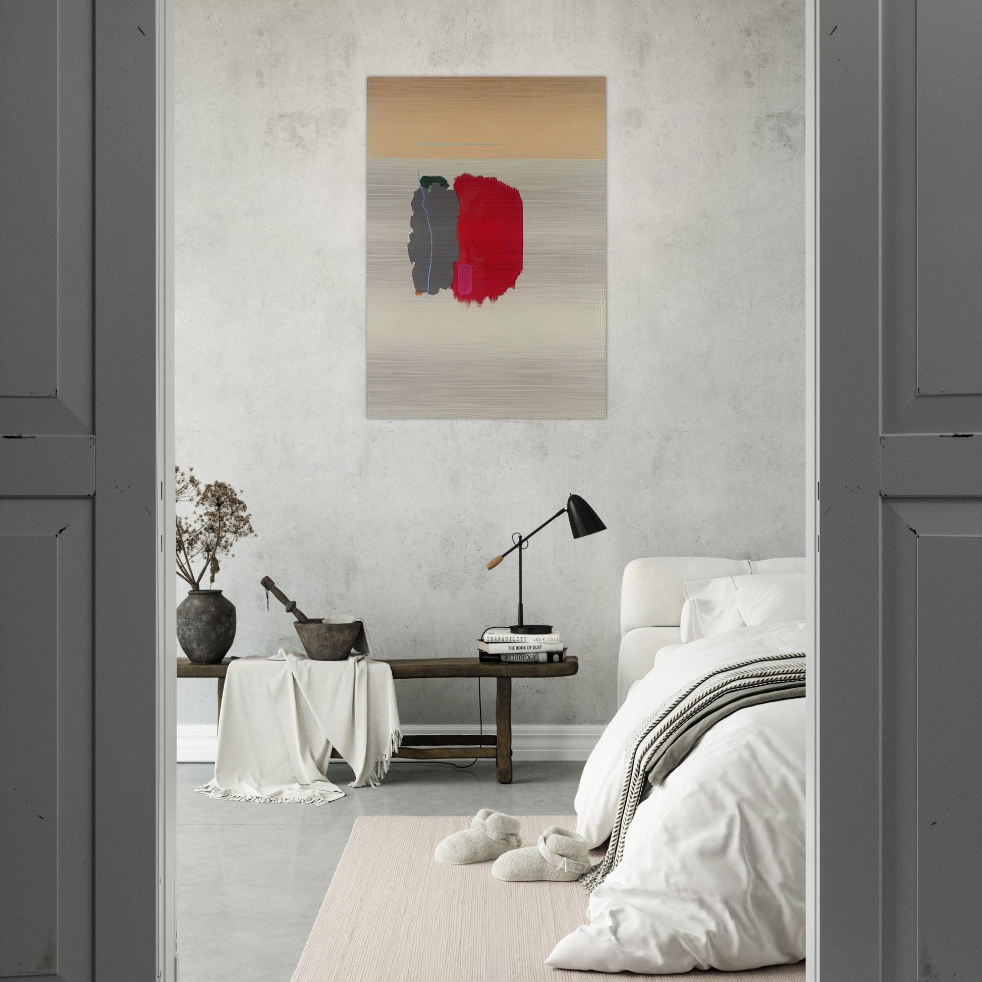 Red Spot - 1954 - John Ferren Brushed Aluminum Print - 70x100 cm / 28x40 inches | John Ferren Aluminum Print | John Ferren Prints