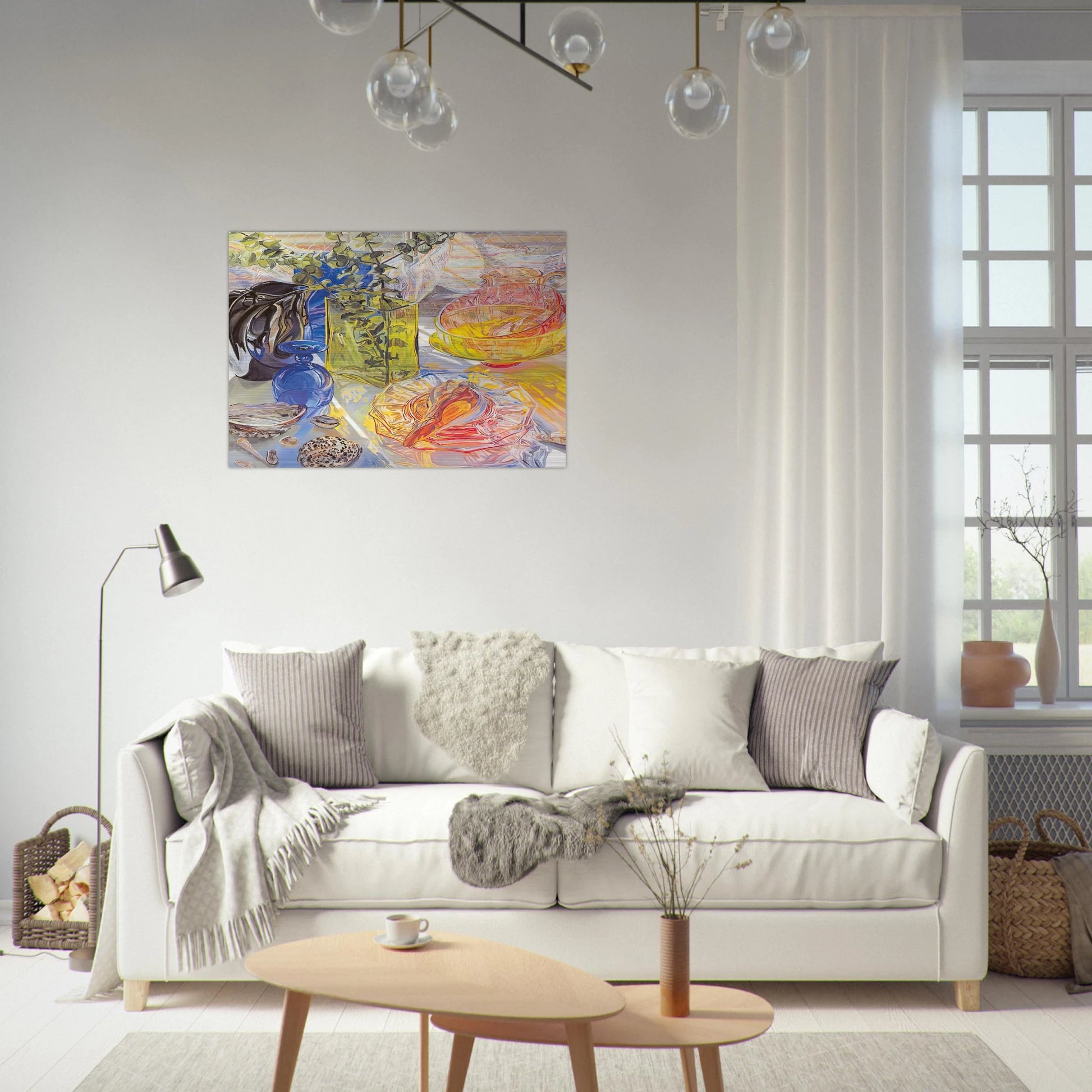 GLASS AND SHELLS 1990 - Janet Fish Brushed Aluminum Print - 70x100 cm / 28x40 inches | Janet Fish Aluminum Print | Janet Fish Prints