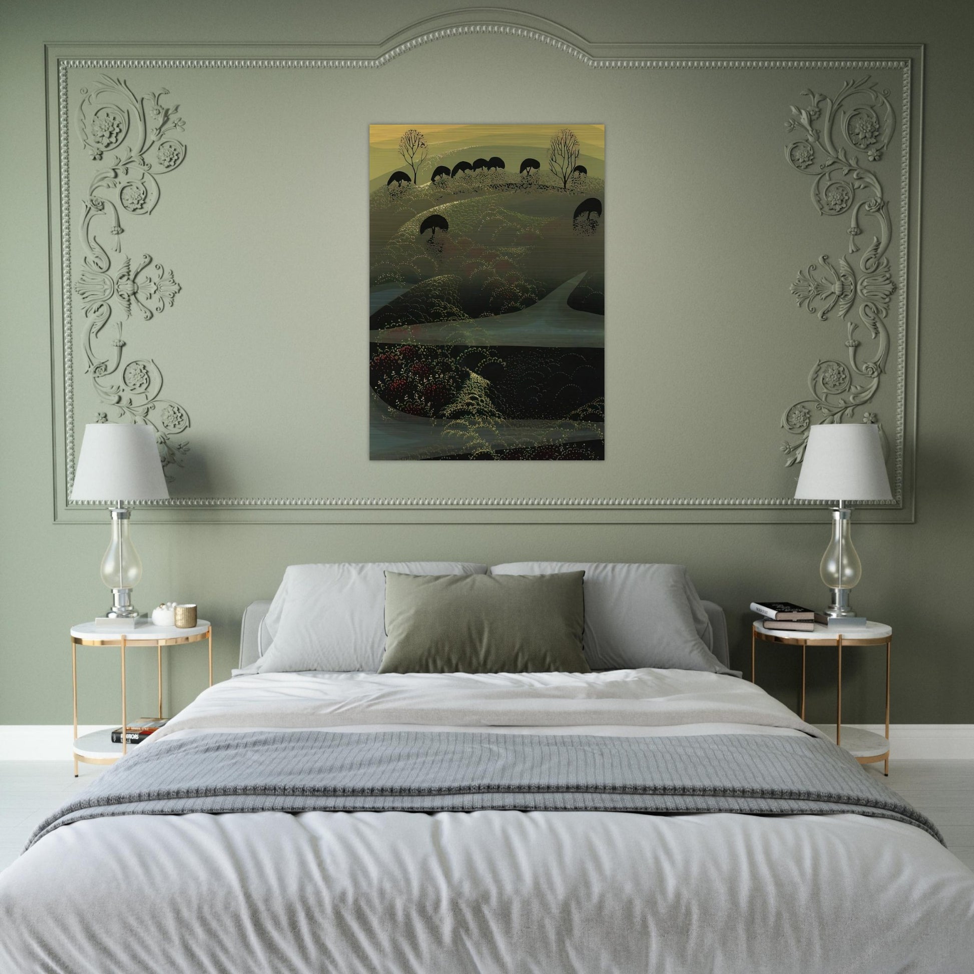 California Miniature - Eyvind Earle Brushed Aluminum Print - 70x100 cm / 28x40 inches | Eyvind Earle Aluminum Print | Eyvind Earle Prints