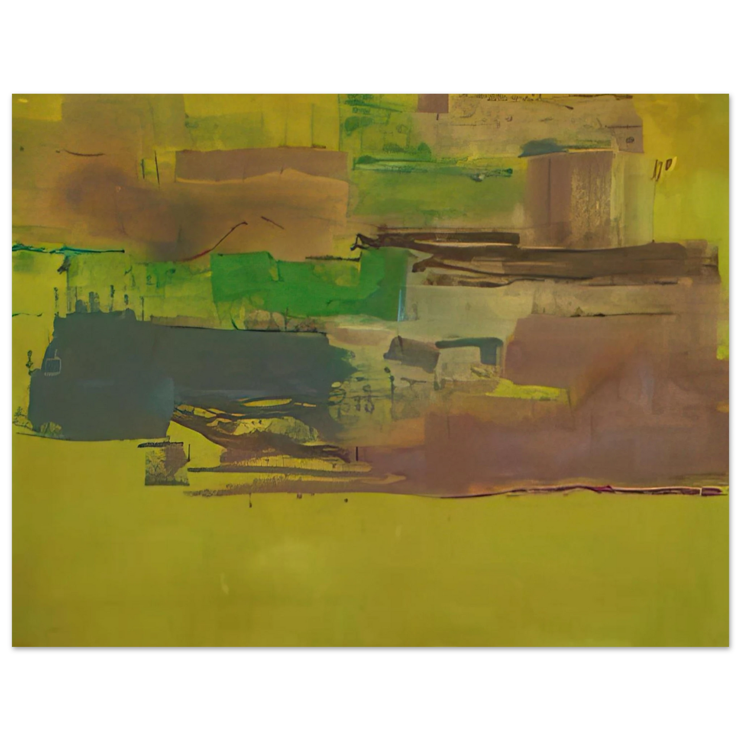 Helen Frankenthaler - August Deep - 1978 Wall art - 13x18 cm / 5x7 inches - Premium Wooden Framed Poster With Fine Art Paper-canvas - Black frame