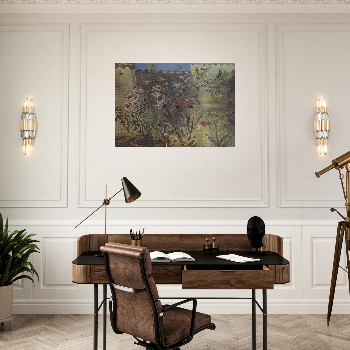 THE PATIO OF PORT LLIGAT - Salvador Dali Brushed Aluminum Print - 70x100 cm / 28x40 inches | Salvador Dali Aluminum Print | Salvador Dali Prints