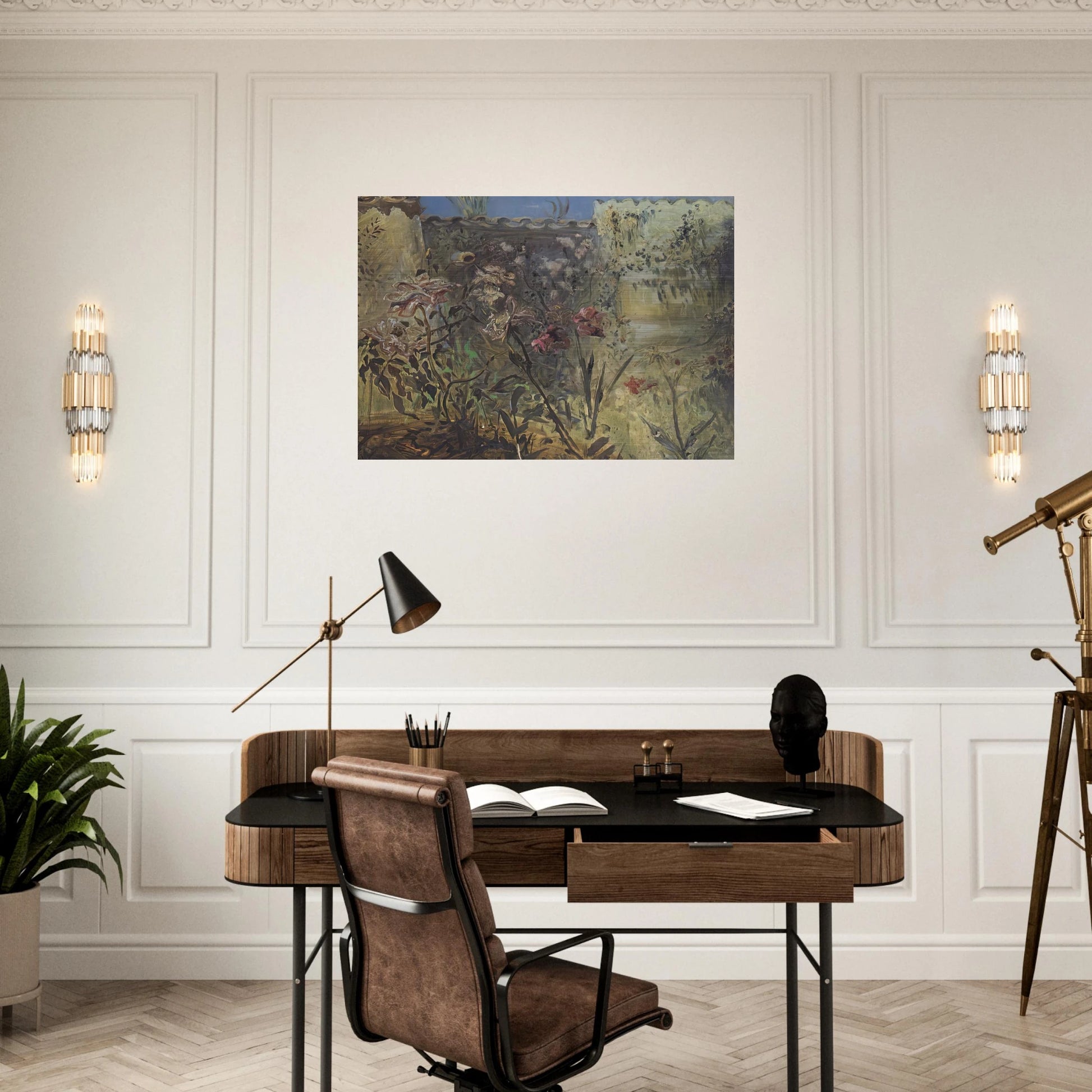 THE PATIO OF PORT LLIGAT - Salvador Dali Brushed Aluminum Print - 70x100 cm / 28x40 inches | Salvador Dali Aluminum Print | Salvador Dali Prints