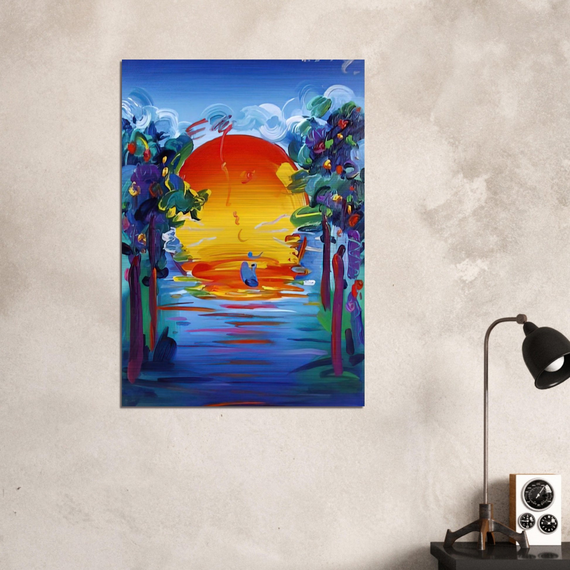BETTER WORLD 1993 - Peter Max Brushed Aluminum Print - 70x100 cm / 28x40 inches | Peter Max Aluminum Print | Peter Max Prints