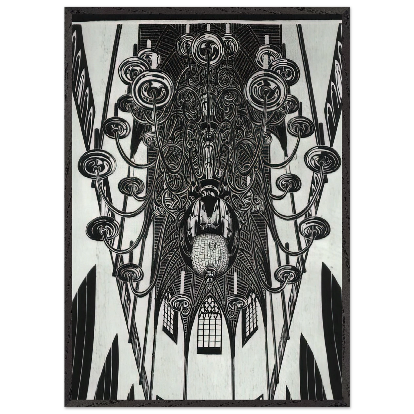 ESCHER 2 - MC Escher 70x100 cm / 28x40 inches Framed Art Print – Black Wooden Frame | Maurits Cornelis Escher Prints