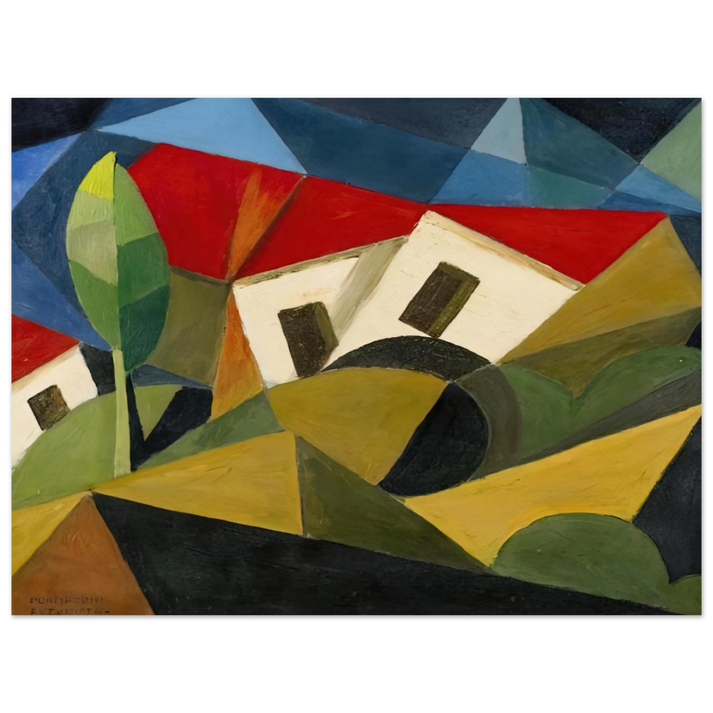 Enrico Prampolini - LANDSCAPE 1918  75x100 cm / 30x40inches Fine Art Poster