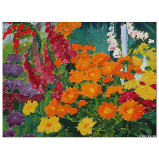 Emil Nolde - Flower garden marigolds  75x100 cm / 30x40inches Fine Art Poster