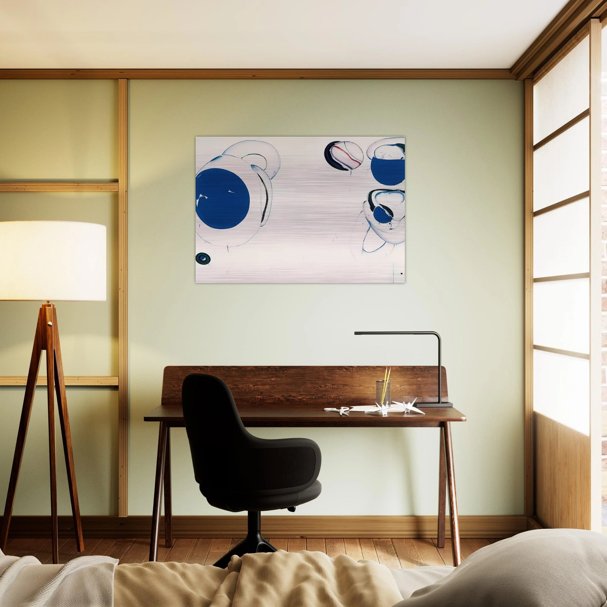 Blue Balls VIII - Sam Francis Brushed Aluminum Print - 70x100 cm / 28x40 inches | Sam Francis Aluminum Print | Sam Francis Prints
