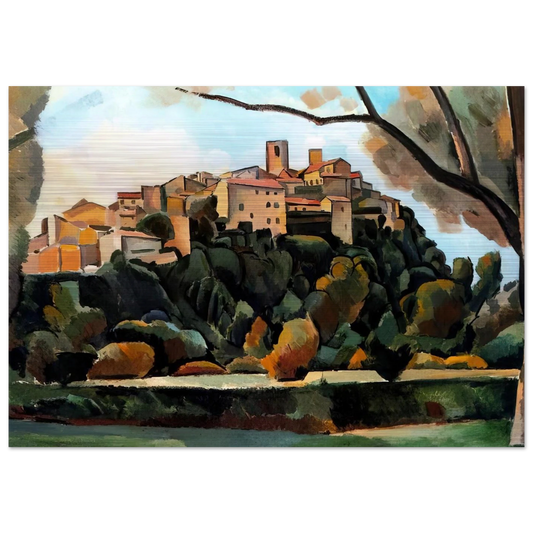 VISTA DE SAINT PAUL DE VENCE 1910 - Andre Derain Brushed Aluminum Print - 70x100 cm / 28x40 inches | Andre Derain Aluminum Print | Andre Derain Prints