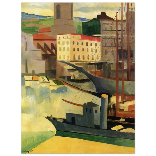 Moise Kisling - PORT AT SAINT TROPEZ 1918  75x100 cm / 30x40inches Fine Art Poster