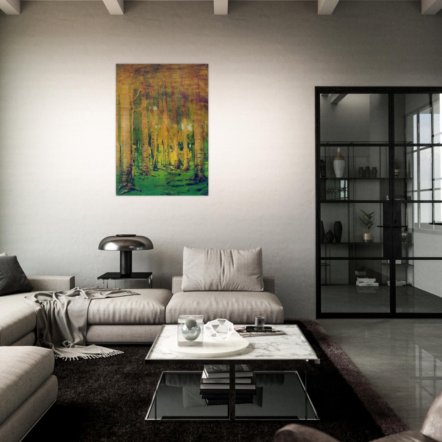 A Birch Grove. Spots of sunlight - Arkhyp Kuindzhi Brushed Aluminum Print - 70x100 cm / 28x40 inches | Arkhyp Kuindzhi Aluminum Print | Arkhyp Kuindzhi Prints