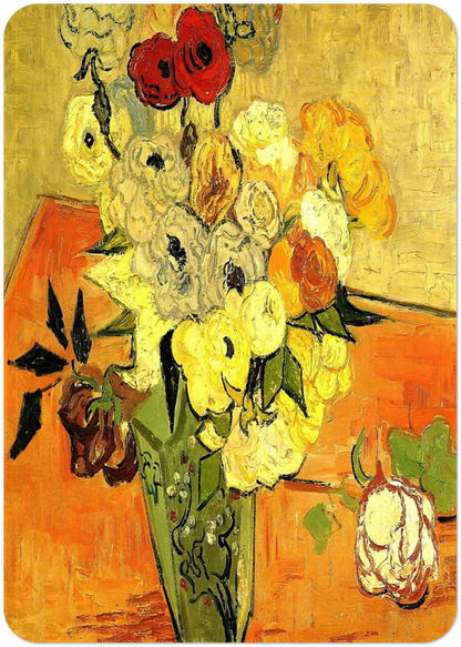 Japanese Vase with Roses and Anemones By Vincent van Gogh Pack of 10 Post Cards | Vincent van Gogh Post Cards | A6 (10.5 x 14.8 cm) - 4.1 x 5.8 inches