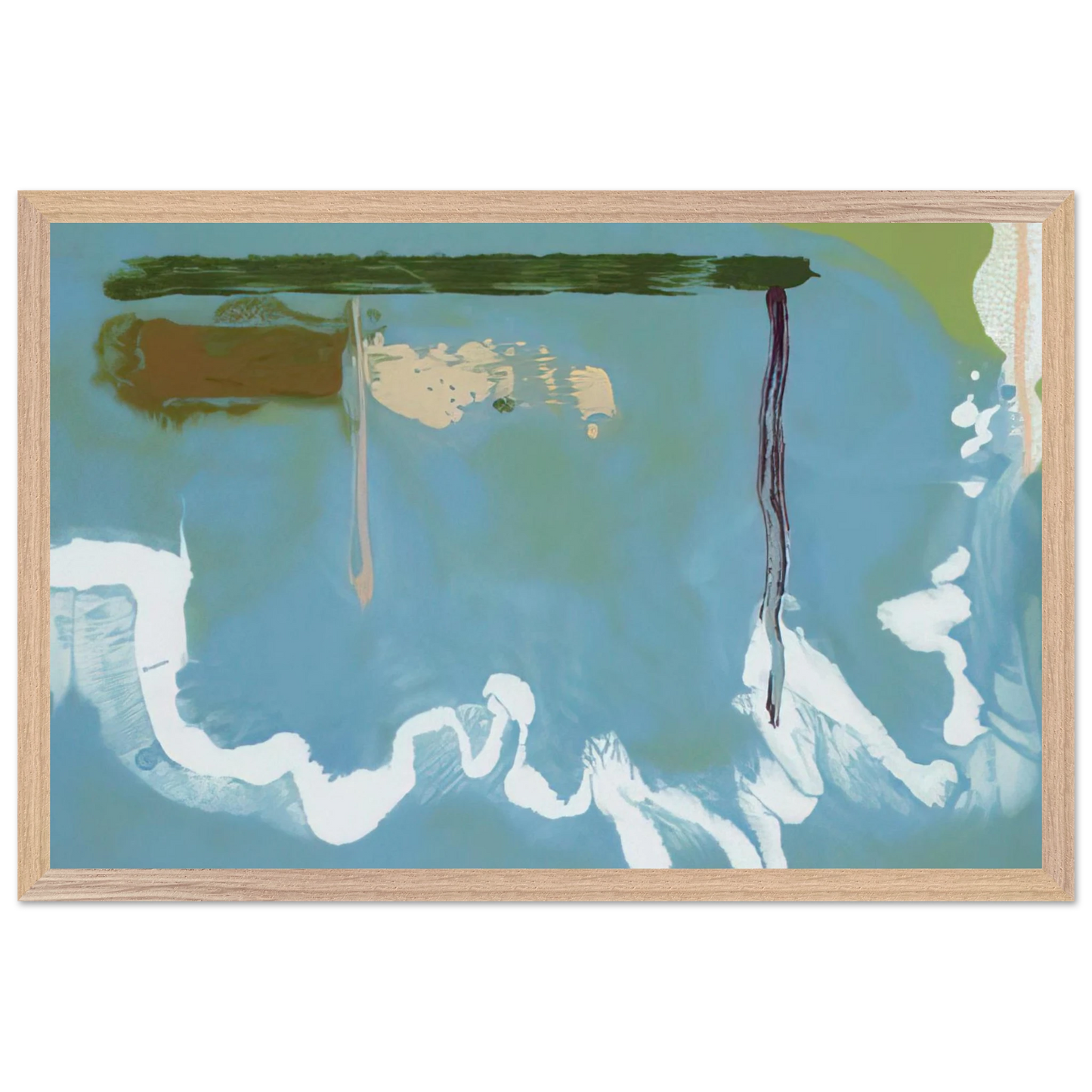 Helen Frankenthaler - Skywriting - 1997 Wall art - 40x50 cm / 16x20 inches - Premium Wooden Framed Poster With Fine Art Paper-canvas - White frame