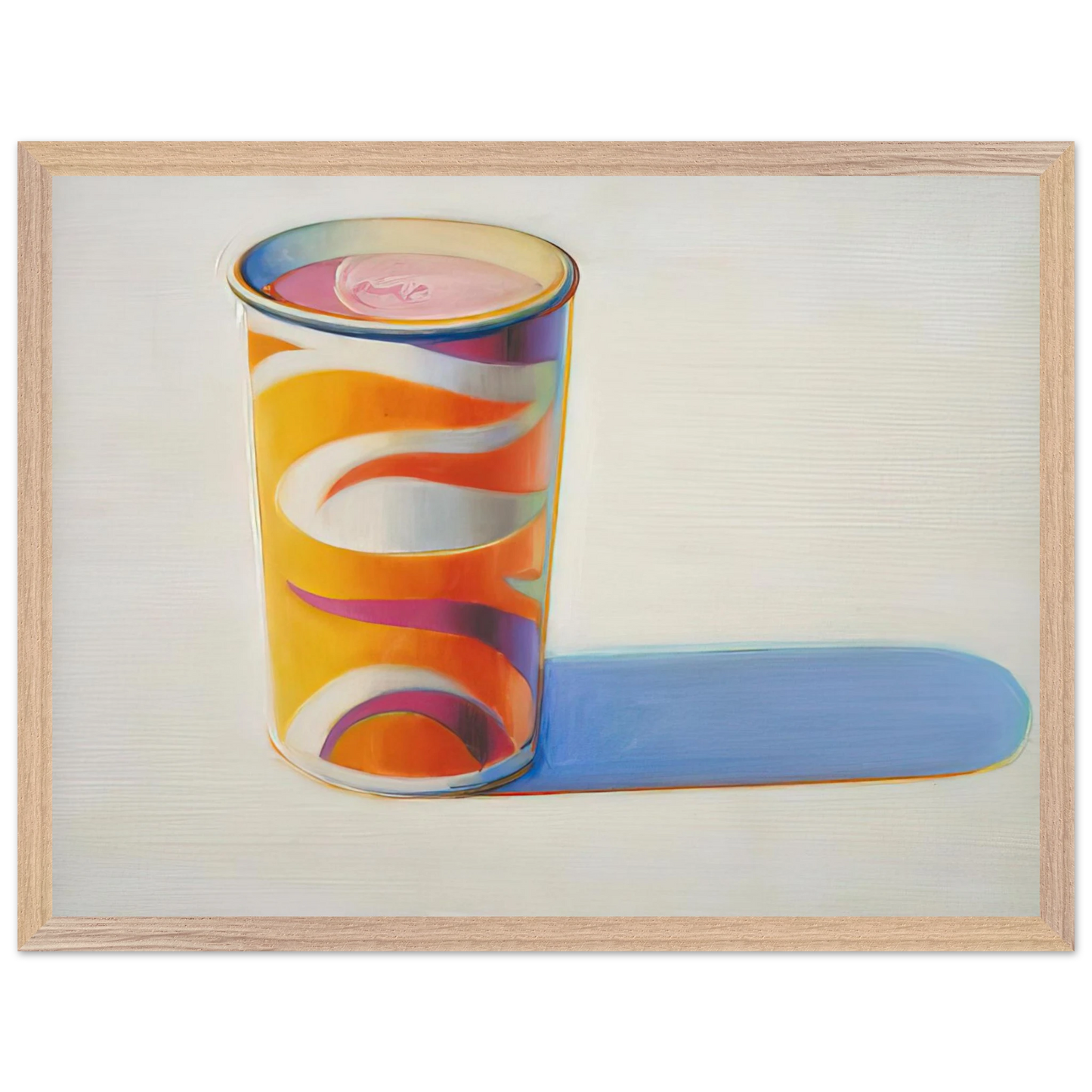 Wayne Thiebaud - Drink Cup - 1972 Wall Art - 21x29.7 cm / 8x12" - Premium Wooden Framed Poster With Fine Art Paper - White frame