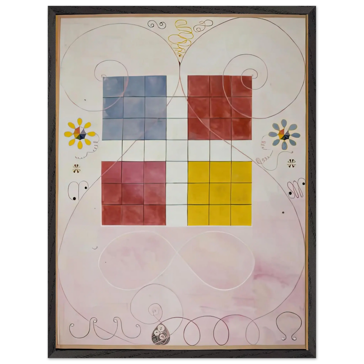 Hilma af Klint - DE TIO ST RSTA N 10 ALDERDOMEN 1907 Wall art - 60x80 cm / 24x32 Inches - Premium Wooden Framed Poster With Fine Art Paper - Black frame