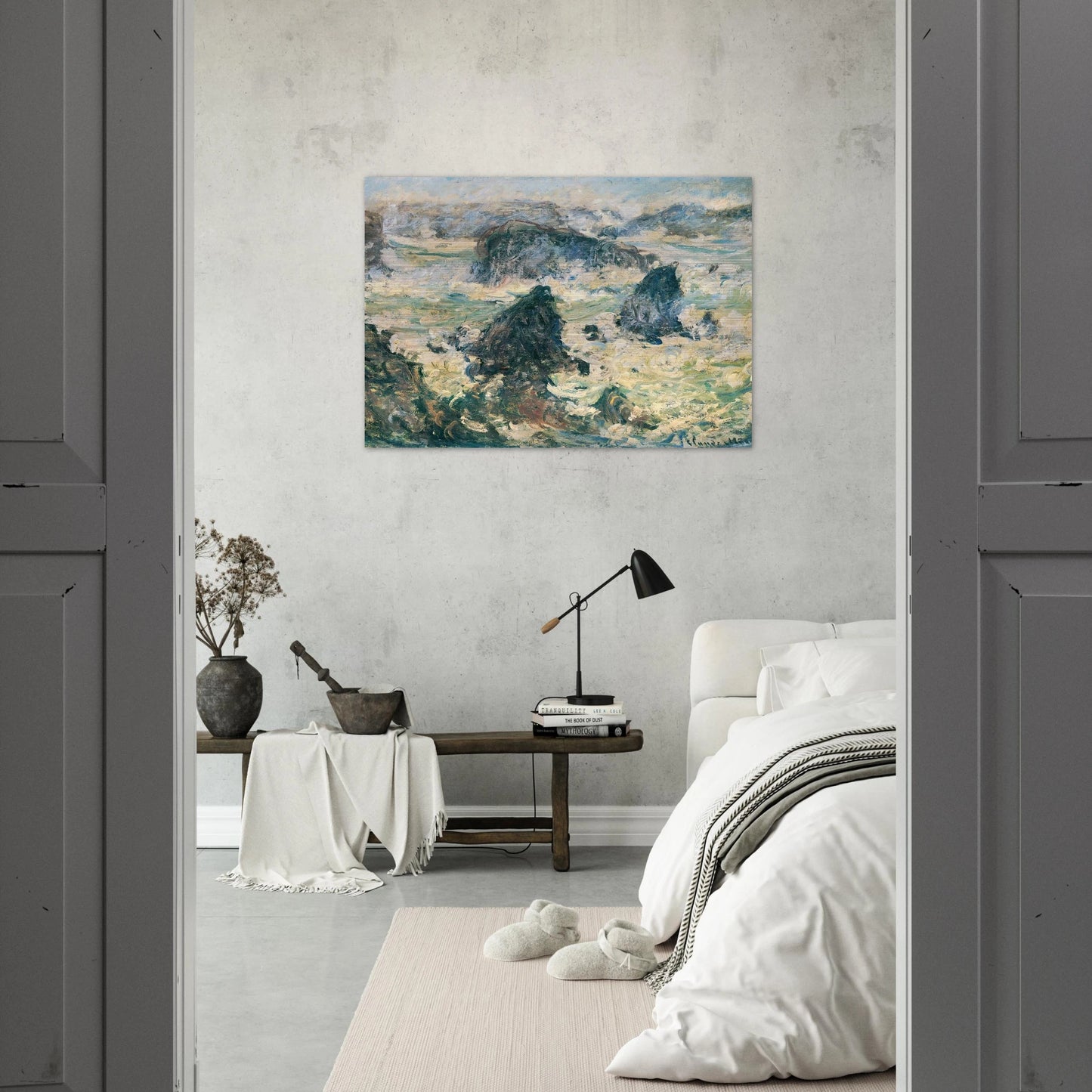 Storm on the Cote de Belle-Ile - claude monet Brushed Aluminum Print - 70x100 cm / 28x40 inches | claude monet Aluminum Print | claude monet Prints