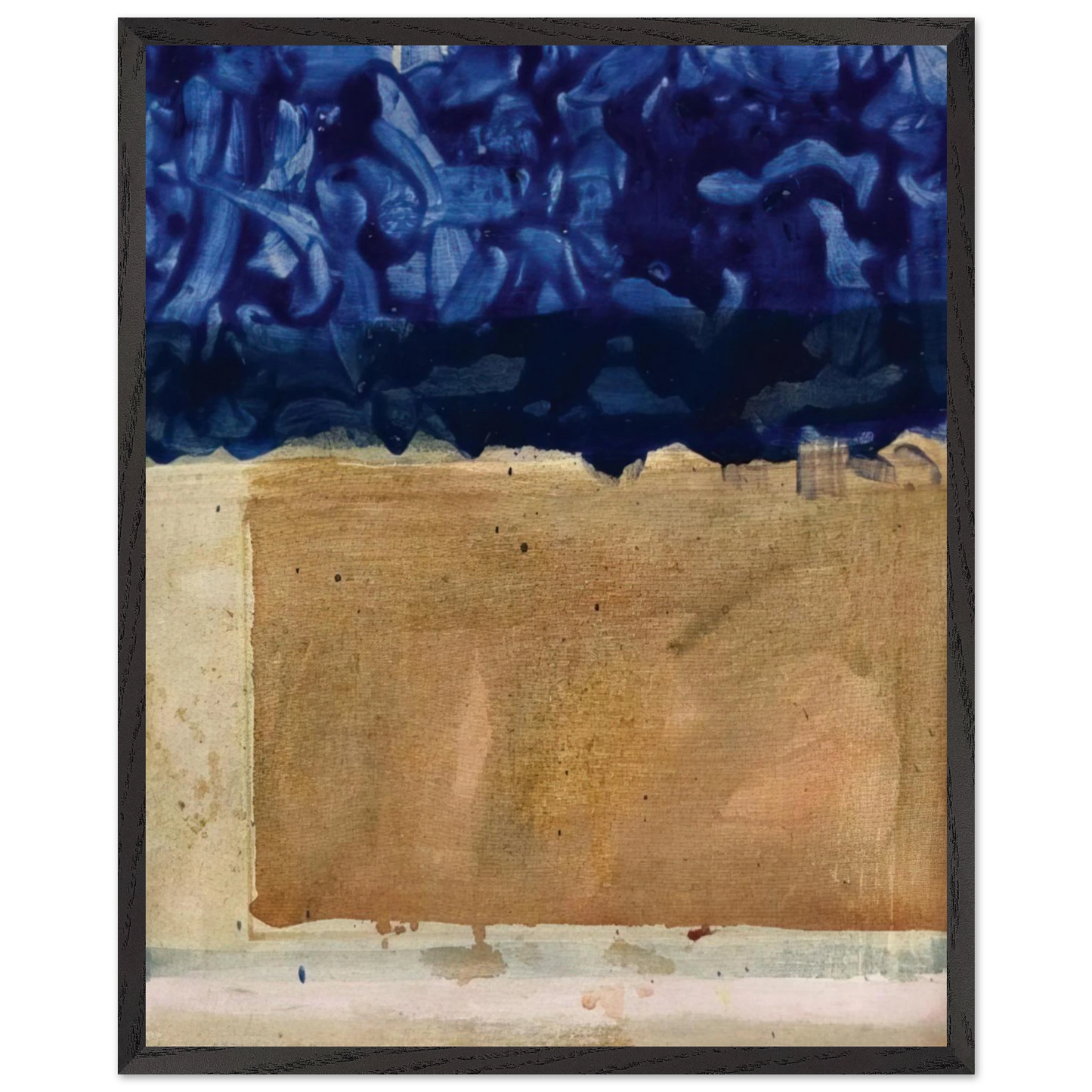 Helen Frankenthaler - Shoreline - 1952 Wall art - 30x30 cm / 12x12 inches - Premium Wooden Framed Poster With Fine Art Paper-canvas - White frame