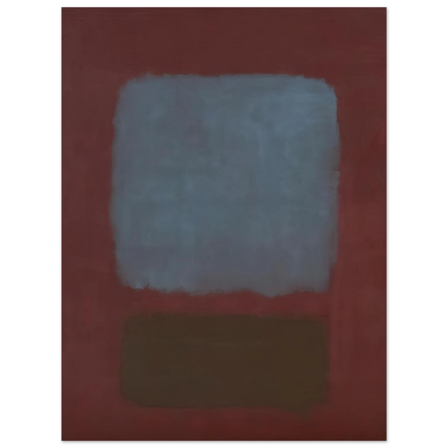 Mark Rothko - No. 37No. 19 Slate Blue and Brown on Plum - 1958 Wall Art - 21x29.7 cm / 8x12" - Premium Wooden Framed Poster With Fine Art Paper-canvas - Wood frame