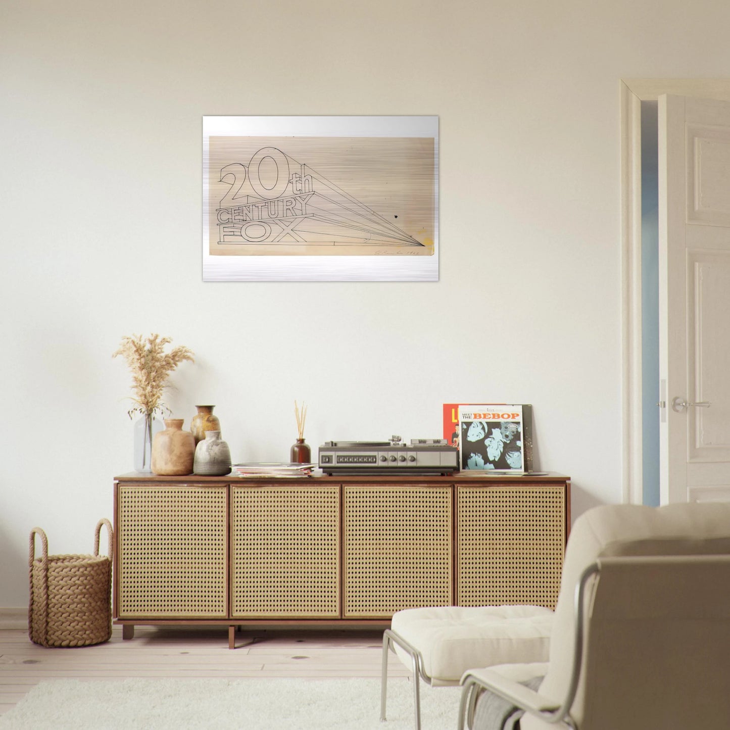 TRADEMARK STUDY 4 1962 - Edward Ruscha Brushed Aluminum Print - 70x100 cm / 28x40 inches | Edward Ruscha Aluminum Print | Edward Ruscha Prints