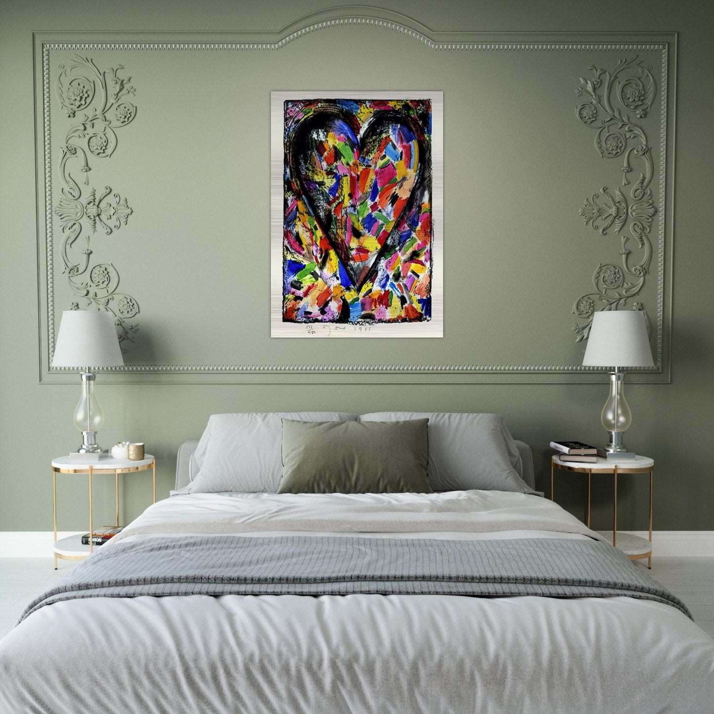 CONFETTI HEART 1985 - Jim Dine Brushed Aluminum Print - 70x100 cm / 28x40 inches | Jim Dine Aluminum Print | Jim Dine Prints