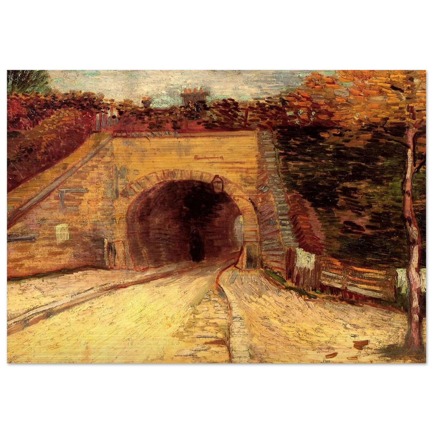 Roadway with Underpass The Viaduct - Vincent van Gogh Brushed Aluminum Print - 70x100 cm / 28x40 inches | Vincent van Gogh Aluminum Print | Vincent van Gogh Prints