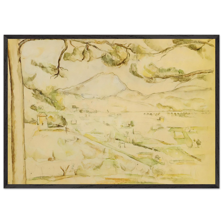 The Arc Valley - Paul Cezanne 70x100 cm / 28x40 inches Framed Art Print – Black Wooden Frame