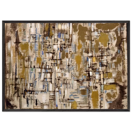 Untitled - 1952 N4 - Maria Helena Vieira da Silva 70x100 cm / 28x40 inches Framed Art Print – Black Wooden Frame