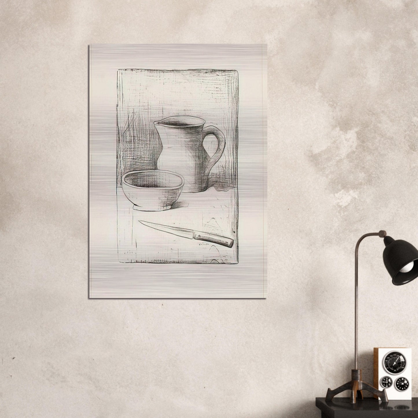 STILL LIFE 1944 - Carlo Carra Brushed Aluminum Print - 70x100 cm / 28x40 inches | Carlo Carra Aluminum Print | Carlo Carra Prints