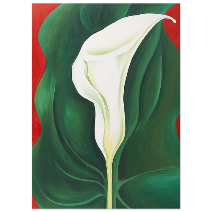 Georgia O'Keeffe - Single Calla Lily  Red  Fine Art Poster