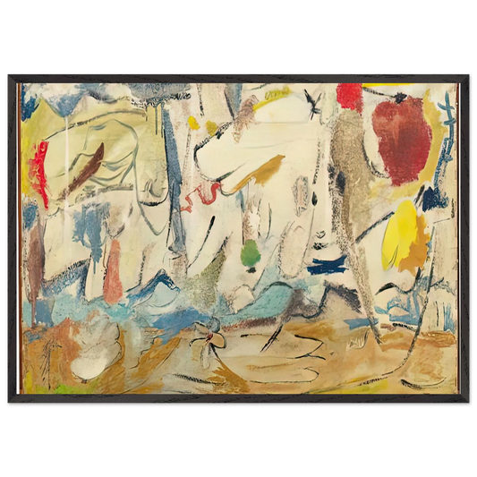 Cloudscape 1951- - Helen Frankenthaler 70x100 cm / 28x40 inches Framed Art Print – Black Wooden Frame