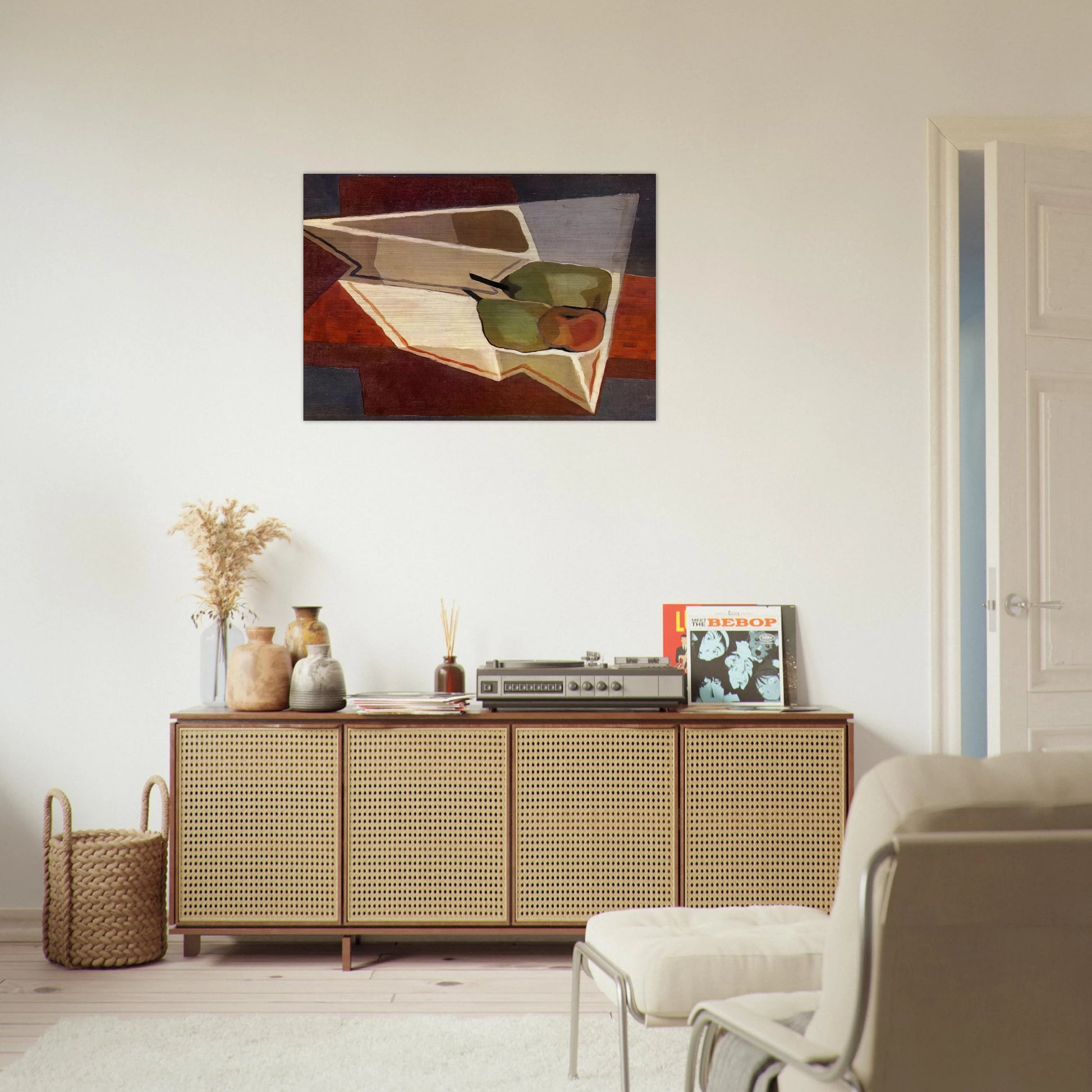 FRUIT WITH BOWL 1926 - Juan Gris Brushed Aluminum Print - 70x100 cm / 28x40 inches | Juan Gris Aluminum Print | Juan Gris Prints