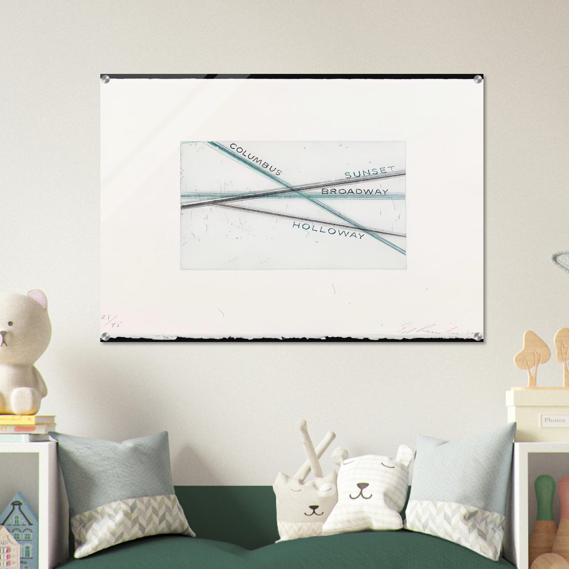 SUNSET FROM LOS FRANCISCO SAN ANGELES PORTFOLIO - Edward Ruscha Acrylic Print - 70x100 cm / 28x40″ inches | Edward Ruscha Wall Art | Edward Ruscha Prints
